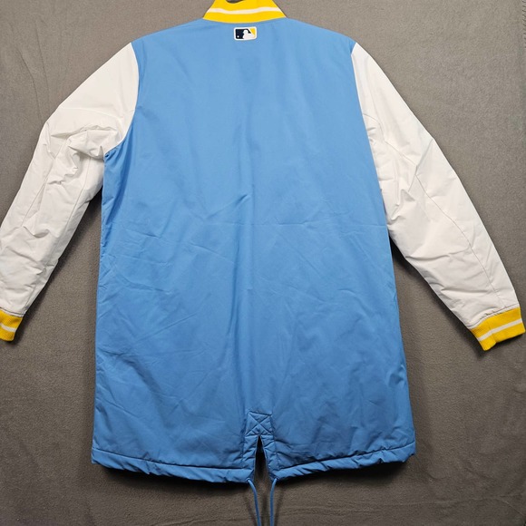 Nike Baseball Dugout Jacket Mens M Brewers City Connect Brew Crew Insulated - Picture 7 of 9